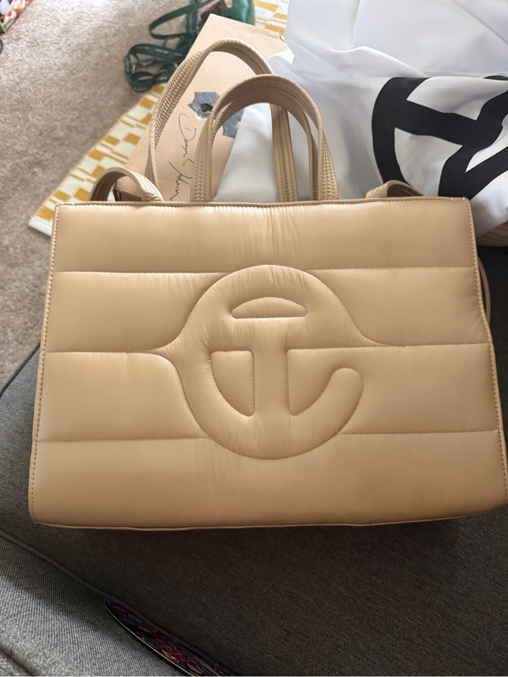 Telfar Tan Quilted Leather Tote